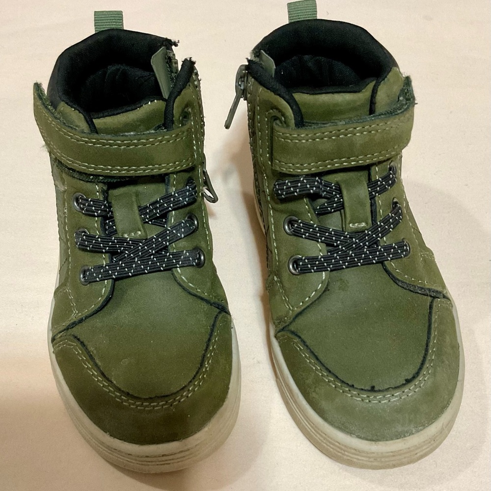 Cat & Jack Green Toddler Boots Zip Up Sides Size 8